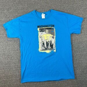 VTG Gildan Washington DC Graphic Print School Tours Shirt Souvenir Travel Mens L